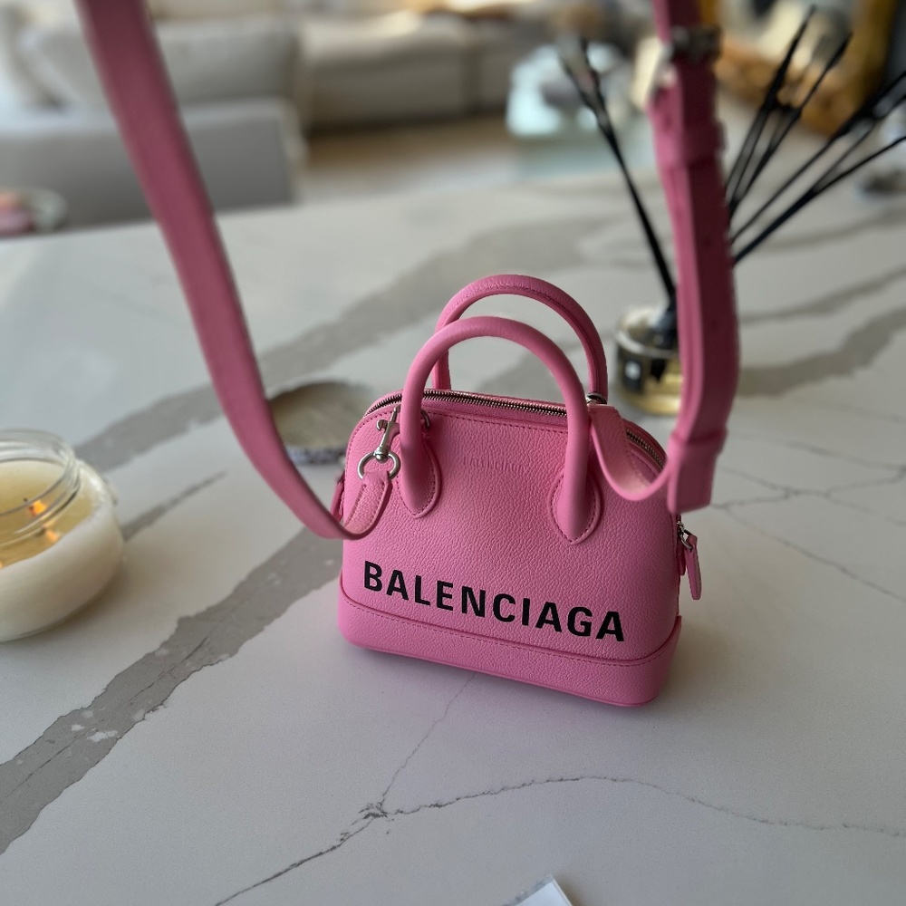 BALENCIAGA Pink Grained Calfskin XXS Ville Top Handle Bag - Picture 3 of 7